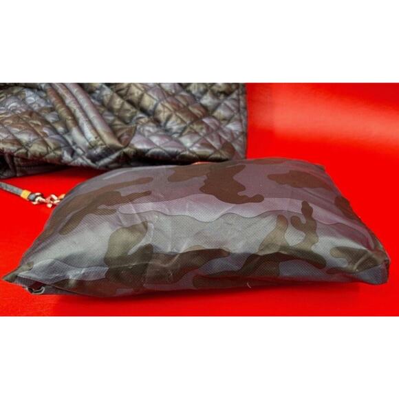 MZ Wallace Metro Blue Camo Travel Quilted Tote Bag With Matching Pouch Excellent - Picture 12 of 16